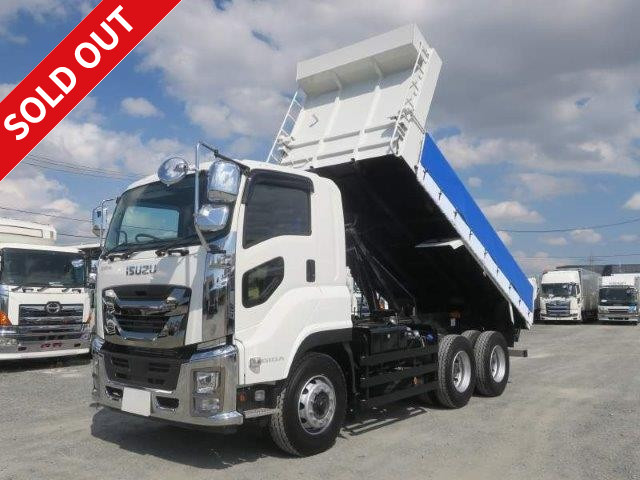 Reiwa 1 model Isuzu Giga large dump truck Shinmaywa 5100 body soil specification one-way opening 6x4 with electric cobo lane 