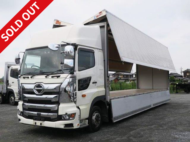 Now on lease! 2017 Hino Profia, 4-axle low-floor, large aluminum wing, high roof, rear air suspension, retarder included, dealer inspection record book included