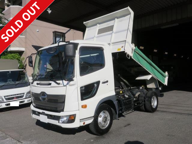 Now available for rental! 2018 Hino New Ranger Medium-sized Dump Truck, Shinmaywa-made, 3-way opening, bedless, with manual cobo lane, dealer inspection record book included