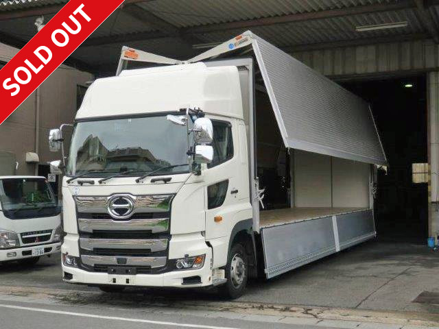 Now leased! 2019 Hino Profia, 4-axle low-floor, large aluminum wing, high roof, rear air suspension, retarder included, dealer inspection record book included!