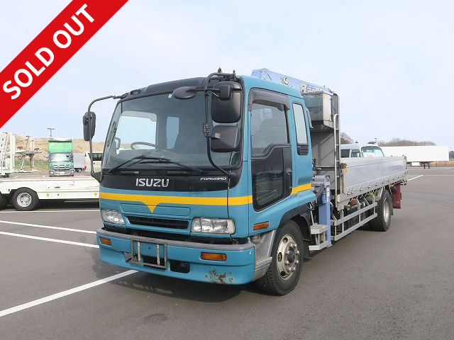 2005 Isuzu Forward, heavy-duty, flatbed with crane, aluminum block, Tadano 3-stage boom, 2.9t lifting, hook-in, radio-controlled 