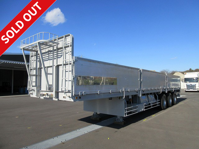 2009 model Trex aluminum block flatbed semi trailer, 7-way opening, lift axle, 3 axles, 27.1 ton load, ABS, all-wheel air suspension