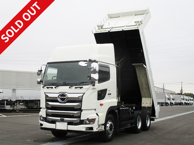 Now on lease! 2017 Hino New Profia Large Dump Truck Shinmaywa 5300 Body Loading Capacity 8.9t High Roof Chrome-plated Cab, Retarder, Electric Cobo Lane, Dealer Inspection Record Book Included