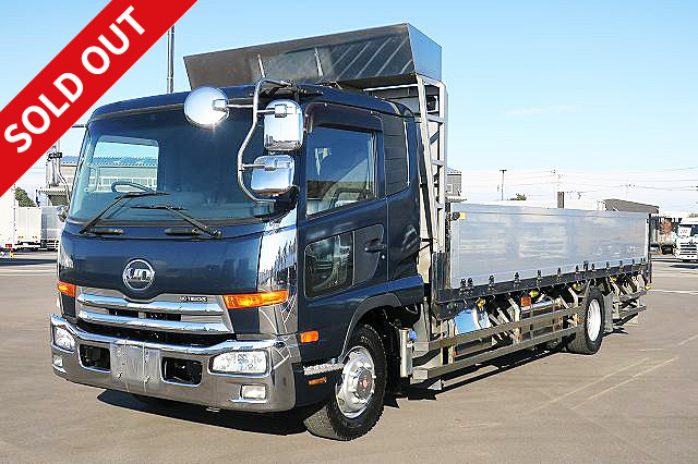 2011 UD Trucks Condor, heavy-duty flatbed, aluminum block, 3-way opening, 6200 wide, rear air suspension, 742,000km on meter