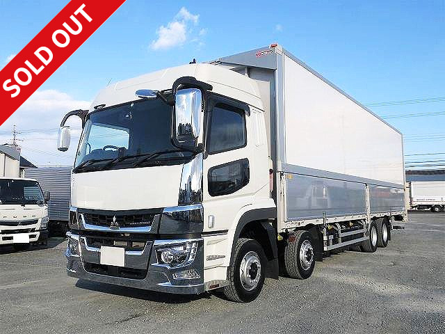 Now on lease! Reiwa 2 model Mitsubishi Fuso Super Great with large aluminum wing, retractable parking gear, 4-axle low floor, chrome-plated high roof, rear air suspension *Dealer inspection record book/vehicle inspection included*