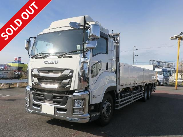 [Price reduced] Now on lease! 2017 model Isuzu Giga large flatbed, aluminum block, 5-way opening, high floor, 2 rear axles, 9600 body, rear air suspension, retarder, dealer inspection record book included