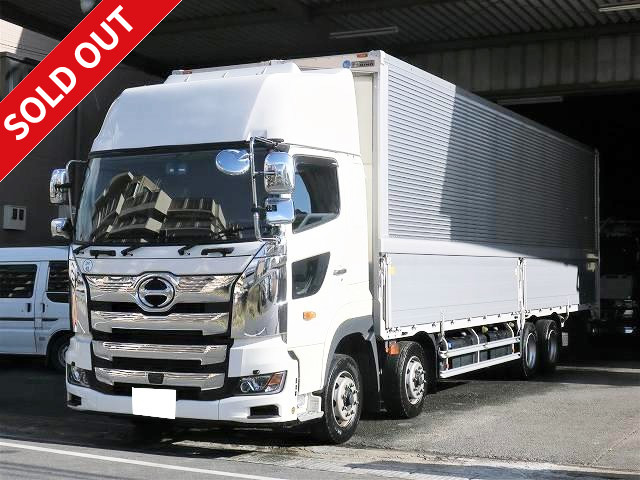 Now on lease! 2018 Hino Profia, 4-axle low-floor, large aluminum wing, high roof, rear air suspension, retarder included, dealer inspection record book included