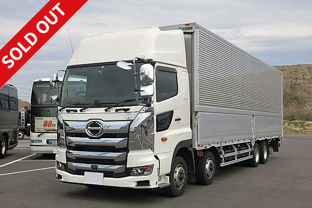 Now on lease! 2018 Hino Profia, 4-axle low-floor, large aluminum wing, high roof, rear air suspension, retarder included, dealer inspection record book included