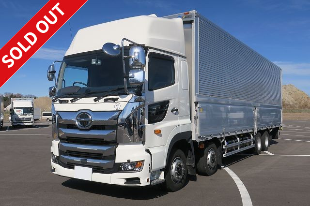 Now leased! 2018 Hino Profia, large aluminum wing, 4-axle low floor, high roof, rear air suspension, dealer inspection record book included