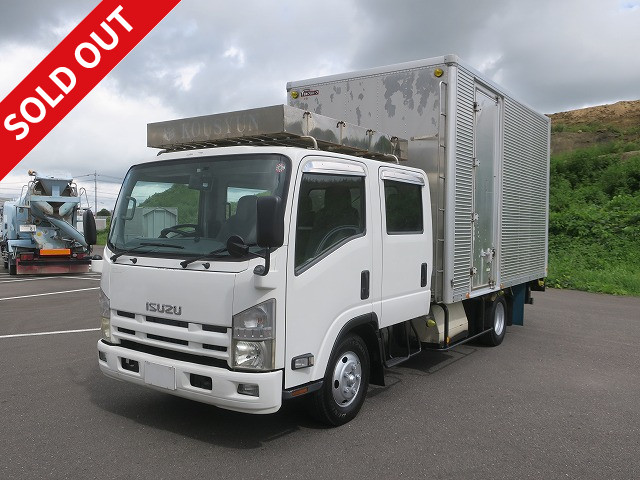 2010 Isuzu Elf Small Aluminum Van Double Cab Loading 2.35t Wide and Long Bed Height 242cm Combination Gate Left Side Door Lashing Rail 2-Tier 150 Horsepower [Semi-Medium License Compatible *Excluding 5t Limited] ★Vehicle Inspection Valid until December 2014★