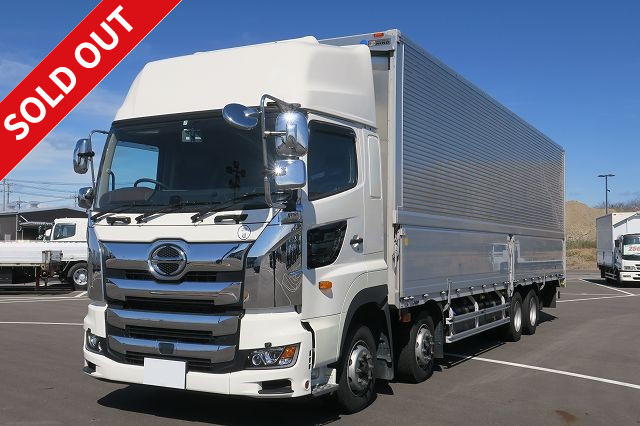 Now leased! 2018 Hino Profia, large aluminum wing, 4-axle low floor, high roof, rear air suspension, dealer inspection record book included