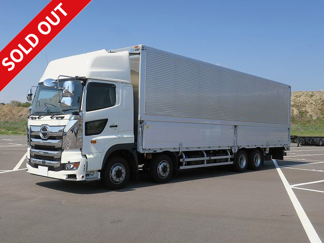 Now on lease! 2018 Hino Profia, 4-axle low-floor, large aluminum wing, high roof, rear air suspension, retarder included, dealer inspection record book included 