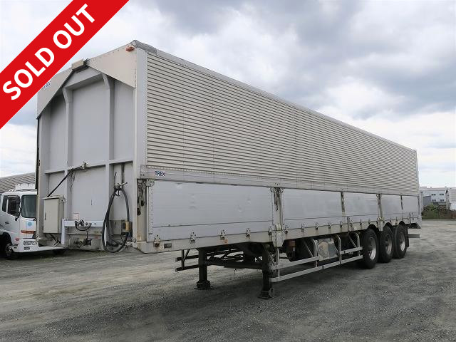 [Price reduced!] 2009 Trex 3-axle wing trailer with lift axle, 27.4t load capacity, and aluminum wheels