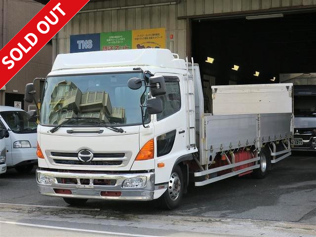 2012 Hino Ranger, medium-sized flatbed aluminum block with PG, 6700 wide, 5-way opening, rear air suspension, aluminum wheels, *Actual mileage on meter: approx. 606,000 km*