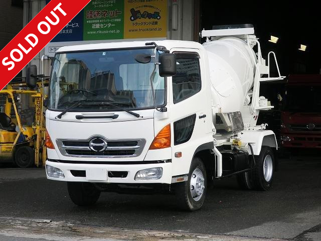 2007 model Hino Ranger medium-sized concrete mixer truck, Kayaba drum capacity 3.2m3 ★Vehicle inspection valid until April 20, 2021★ Actual mileage approximately 145,000km!