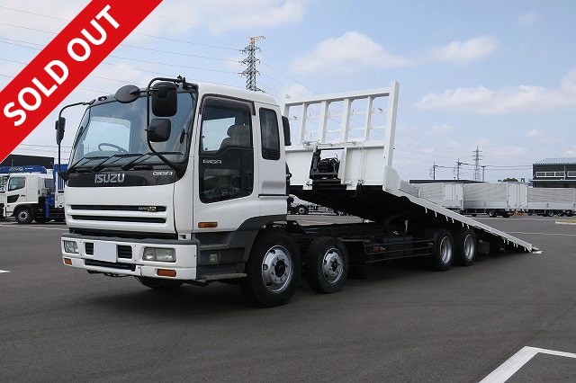 1996 Isuzu Giga large self-loader, 4-axle low-floor, Hanamidai-made, with winch ★Approximately 176,000km on meter★ ★Inspection valid until April 2021★