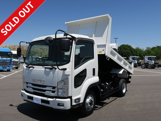 Now available for rental! 2017 Isuzu Forward medium-sized dump truck, made by Shinmaywa, reinforced square bottom, one-way opening, manual cobo lane, dealer inspection record book included