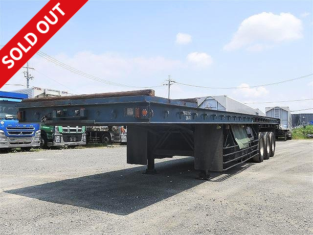 1995 Trailmobile 3-axle chopping board semi-trailer, load 27.4t, stanchion holes (10 pairs on the outside, 8 pairs in the center, 2 pairs on the outside in front, 5 pairs on the inside in front) 