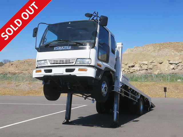 1995 Isuzu Forward medium-sized self-loader (car-mounted vehicle) with winch, high jack and automatic walking mechanism. Actual mileage on the meter is approximately 254,000 km!