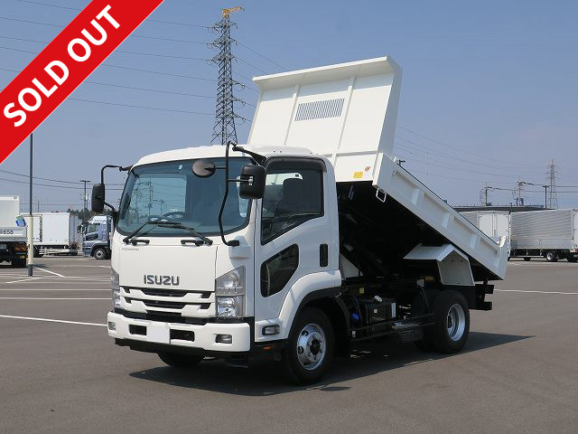 Now available for rental! 2017 Isuzu Forward medium-sized dump truck, made by Shinmaywa, reinforced square bottom, one-way opening, manual cobo lane, dealer inspection record book included