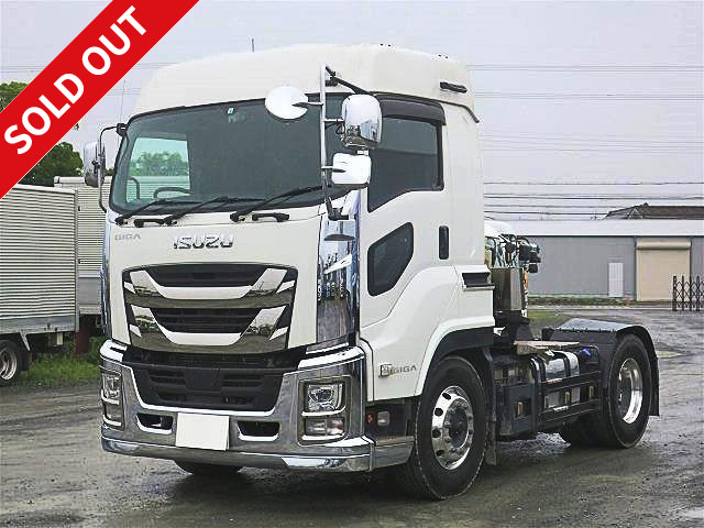 Now on lease! Reiwa 1 model Isuzu Giga tractor head, 5th wheel load 11.5t, rear air suspension, high roof, aluminum wheels, 420 horsepower *Dealer inspection record book included* 