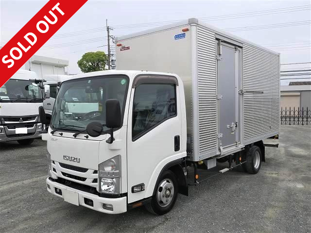 Now available for rental! 2017 Isuzu Elf aluminum van, 2t capacity, standard long, low floor, left side door, interior height over 2m, backup camera included ★MOT valid until December 2021★ [Semi-medium-sized (5t only) license compatible *Old standard license OK]