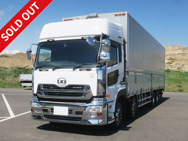 2012 UD Trucks Quon, large aluminum wing, 4-axle low floor, rear air suspension, high roof, 3-stage lashing rails, ★Vehicle inspection valid until February 2022/Actual mileage approx. 490,000 km★