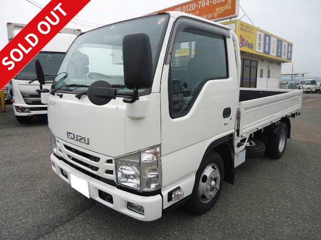 Reiwa 1 model Isuzu Elf 2t flatbed body Standard 10 feet short Full low floor Shift AT Dealer inspection record book included [Semi-medium-sized (5t limited) license compatible *Old regular license OK]