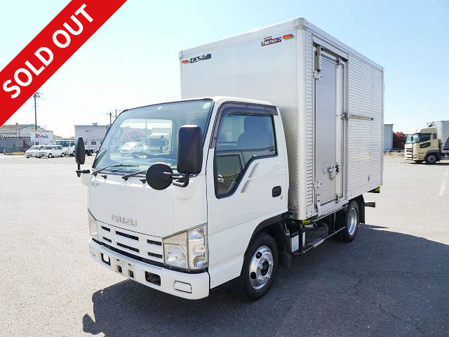 2008 Isuzu Elf small aluminum van, load capacity 1.5t, standard 10 shaku short, left side door, low floor, interior height 195cm [Semi-medium-sized (5t only) license compatible *Old standard license OK]