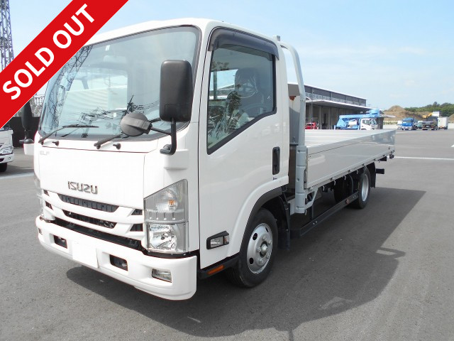 2018 Isuzu Elf 2t flatbed body aluminum block low floor wide long [Semi-medium size (5t limited) license compatible *Old standard license OK]