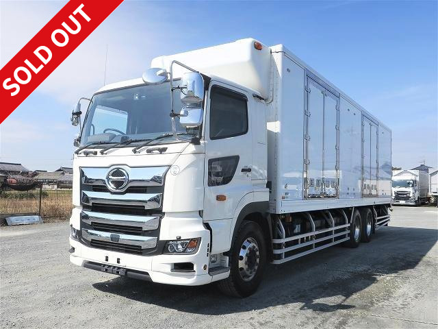 2018 model Hino Profia large refrigerated van, high floor, 2 rear axles, 2 doors on the left side, 4-row jolder, with standby, 2-tier, dealer inspection record book ★Inspection valid until November 2021★