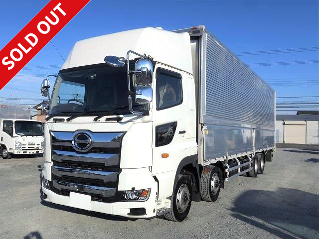 Now on lease! Reiwa 1 Hino Profia 4-axle low-floor, large aluminum wing, high roof, rear air suspension, retarder included ★Dealer inspection record book/vehicle inspection included★