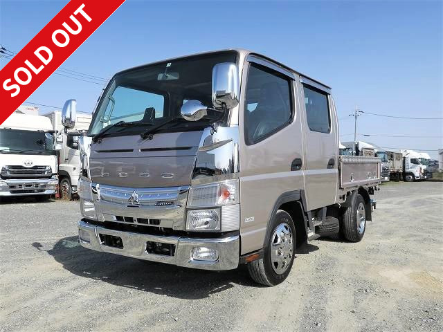 Mitsubishi Fuso Canter 2018 model, small flatbed, 6-seater, double cab, standard, low floor, 2-ton load capacity, automatic transmission [Semi-medium-sized (5-ton limited) license compatible *Old standard license OK]