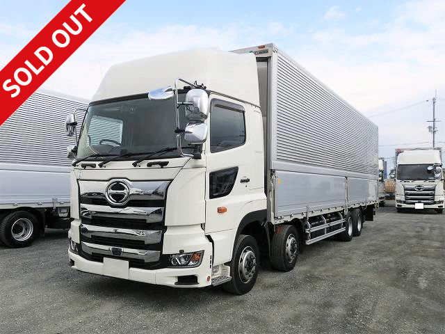 Now on lease! 2019 model Hino Profia, 4-axle low floor, large aluminum wing, high roof, rear air suspension, retarder included ★Dealer inspection record book/MOT valid until March 2021★