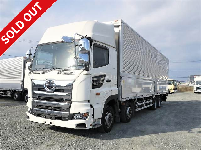 Lease-up! 2019 Hino Profia, 4-axle low-floor, large aluminum wing, high roof, rear air suspension, retarder included ★Dealer inspection record book/Vehicle inspection valid until July 2021★