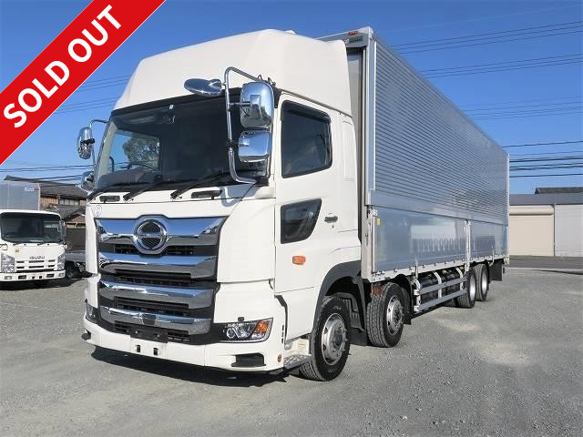 Lease-up! 2019 Hino Profia, 4-axle low-floor, large aluminum wing, high roof, rear air suspension, retarder included ★Dealer inspection record book/Vehicle inspection valid until July 2021★