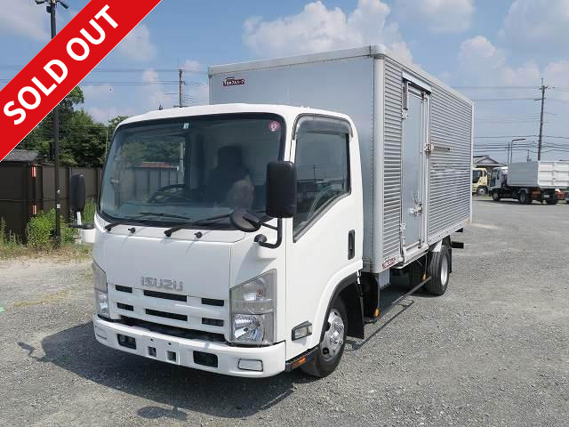 2008 Isuzu Elf 2t aluminum van with left side door, standard long, smoother specification, full low floor [medium-sized (5t limited) license compatible *old standard license OK]