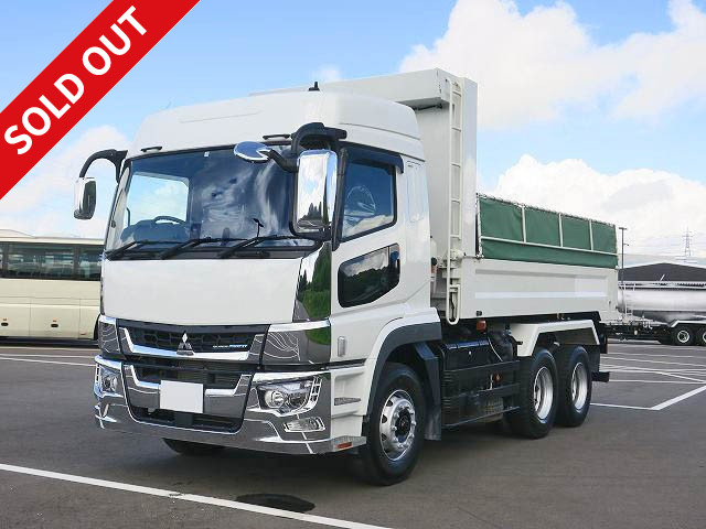 Lease up now! Reiwa 1 model Mitsubishi Fuso Super Great large dump truck, Shinmaywa made, F gate (L gate), 5100 body, high roof, electric cobo lane included, dealer inspection record book included