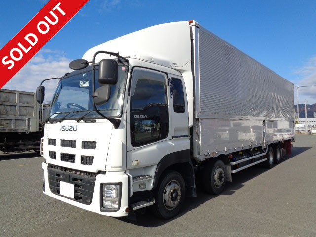 2014 Isuzu Giga Aluminum wing 4-axle low floor Rear air suspension Wind guide plate Back-eye camera included ★Vehicle inspection valid until July 2021★