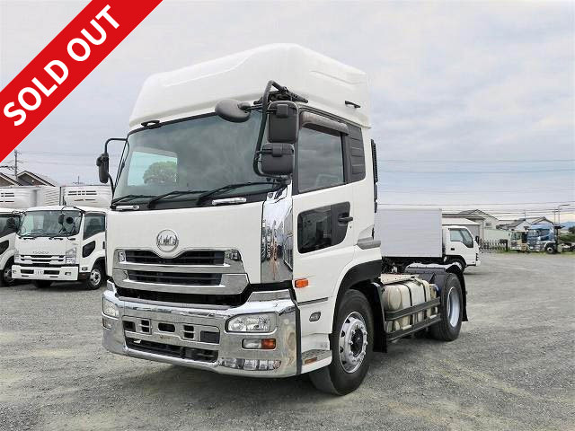 [Price reduced!] 2013 UD Trucks Quon Tractor Head, 5th wheel load 11.5t, rear air suspension, high roof, custom specification, actual mileage approx. 352,000km!