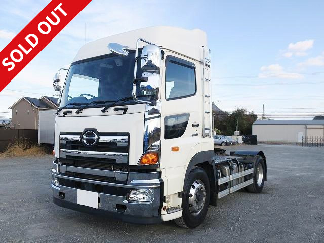 Now on lease! 2018 model Hino Profia tractor head, 5th wheel load 11.5t, high roof, 450 horsepower, aluminum wheels ★Vehicle inspection valid until August 2021★ Dealer inspection record book included