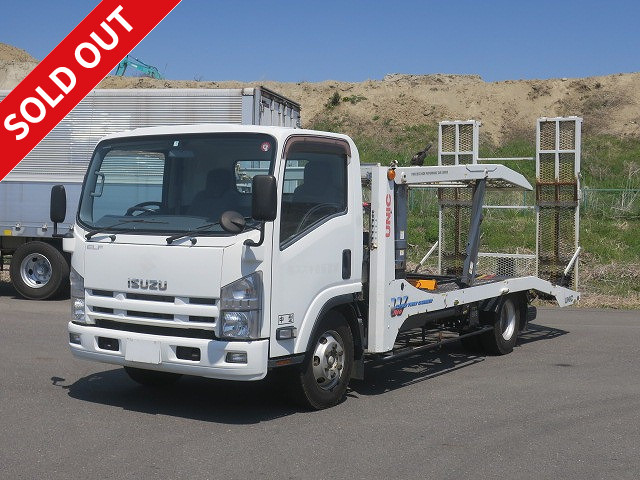 2014 Isuzu Elf Compact 2-Car Vehicle Carrier Furukawa Unic Winch Radio Controlled Rear Slope Hydraulic Type 