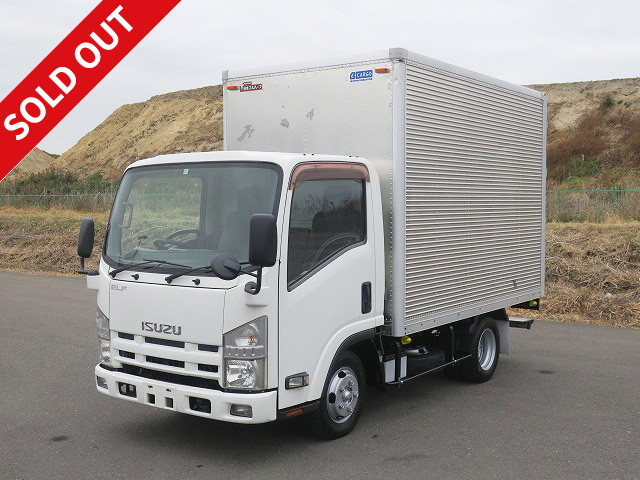 2012 Isuzu Elf 2t aluminum van, standard short, cargo bed height 212cm, full low floor, 2-stage lashing rail, 150 horsepower [medium-sized (5t only) license compatible *old standard license OK]