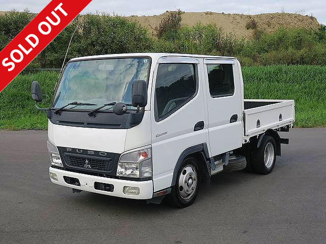 2008 Mitsubishi Fuso Canter 2t flatbed double cab standard width low floor [medium-sized (5t only) license compatible *Old standard license OK]