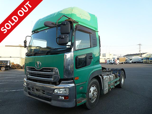 2008 model UD Trucks Quon tractor head, sea container bulk relaxation, 5th wheel load 11.5t, 450 horsepower, retarder, high roof, ETC2.0