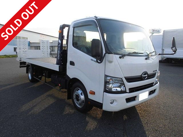 2017 Hino Dutro 3t vehicle, fully low-floor, Kyokuto Kaihatsu Flat Top Zero (JNO2-45) with winch, can load 1 vehicle!