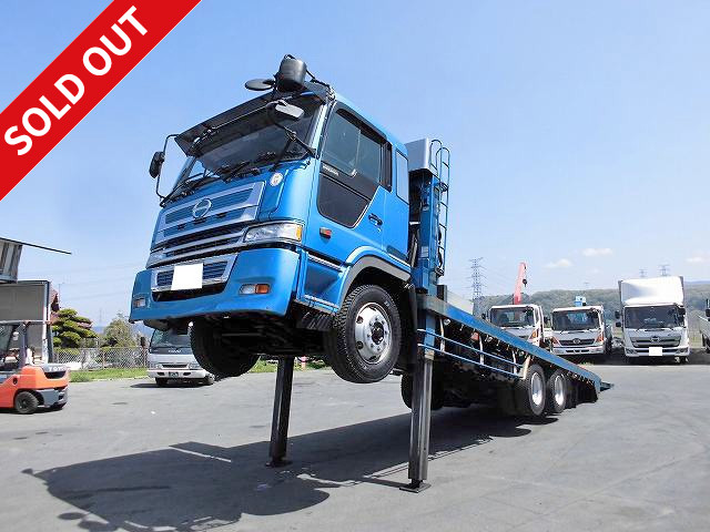 2001 Hino Profia large self-loader with Tadano high jack, automatic running board and winch. Actual mileage: 574,000 km. Inspection valid until March 2019.