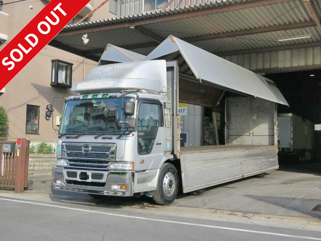 2003 Hino Profia, large aluminum wing, high floor, front two axles, bed, rear air suspension, aluminum wheels