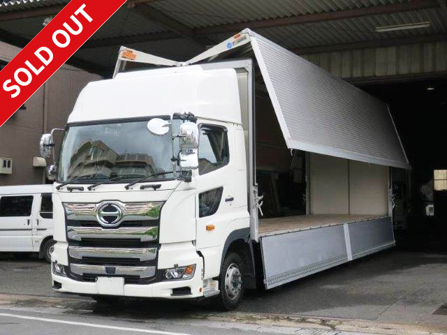 Now leased! 2018 Hino Profia, 4-axle low-floor, large aluminum wing, high roof, rear air suspension, retarder 