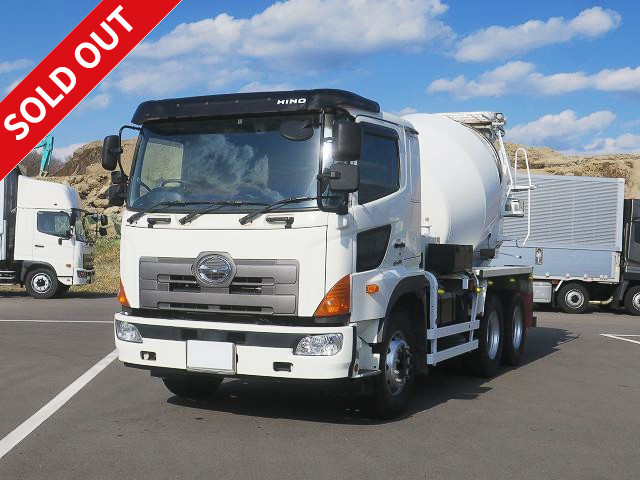 2014 Hino Profia large concrete mixer truck, manufactured by Kayaba Industries, drum capacity 8.7m3, 2 differentials, *Actual mileage on meter: approx. 106,000km/Inspection valid until December 2021*